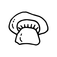 Mushrooms, forest harvest. Autumn. Doodle.Vector illustration. Hand drawn. Outline.