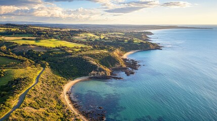 Aerial photograph of the Mount Martha coastal drive located in the Mornington Peninsula