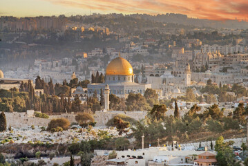 View of Jerusalem from of Mount Scopus. From 1967 the Mount Scopus was incorporated to Israel and...