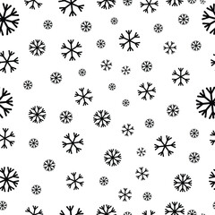 black seamless snowflake pattern. Seamless vector pattern with white snowflake. Perfect for winter season wallpaper, wrapping paper, gift wrapper