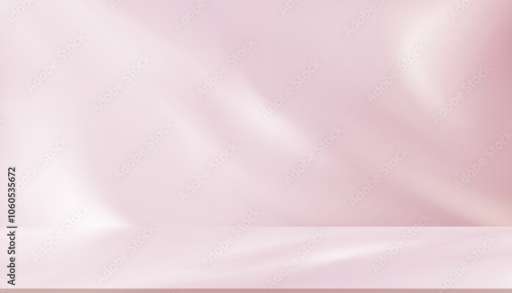 Poster background pink light refraction texture overlay on white wall for product present,3d studio room an