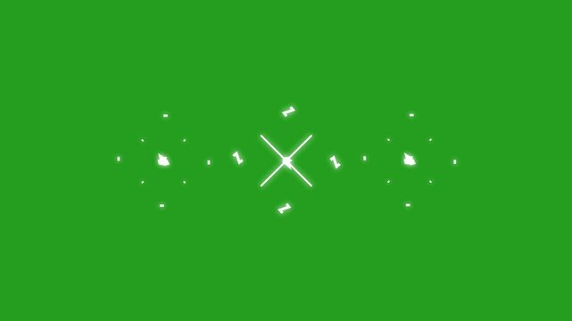 Bursts And Sparks, Pop-up line animation white element, 3d Cartoon explosion 4k video on green screen,