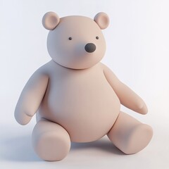 a cute 3d rendering bear