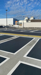 Parking urban white blue sky making Netherlands Leidschendam city sunny day
