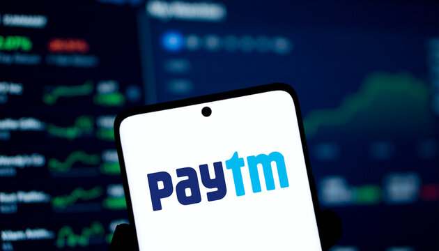 Dhaka, Bangladesh- 02 Nov 2024: Paytm logo is displayed on smartphone.