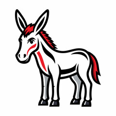 Bold Donkey Line Art on White