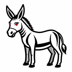 Bold Donkey Line Art on White