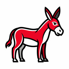 Bold Donkey Line Art on White