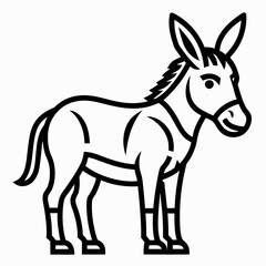 Bold Donkey Line Art on White