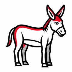 Bold Donkey Line Art on White