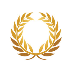 Golden Laurel Wreath Vector Illustration Elegant Symbol of Victory, Honor, and Prestige with Classic and Regal Design