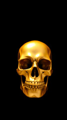 Obraz premium golden skull against a black background