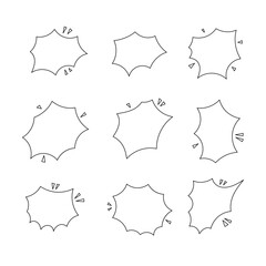 Pop Art speech bubble line icon collection. outline style. isolated illustration