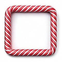 Obraz premium frame made of red and white Christmas candy square frame with red and white striped.
