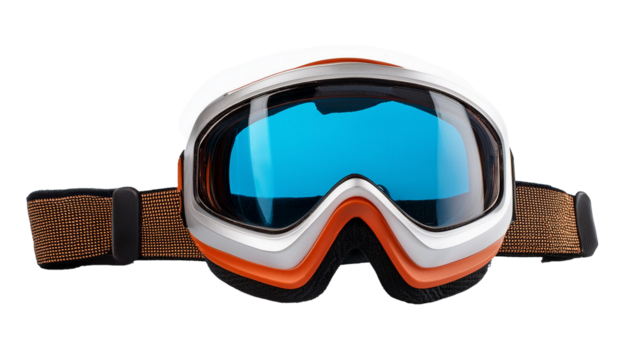 ski goggles on white background