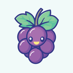 Obraz premium purple grapes with green leaves on top