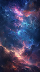 Obraz premium stunning cosmic scene featuring vibrant colors and swirling clouds of gas and dust in deep space, evoking sense of wonder and exploration