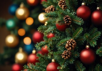 Obraz premium Christmas tree close up