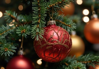 Obraz premium Christmas tree close up