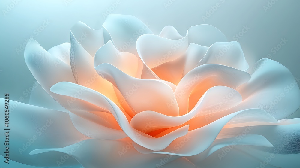 Poster delicate flower unfolds its ethereal petals in soft light creating a tranquil atmosphere for reflect