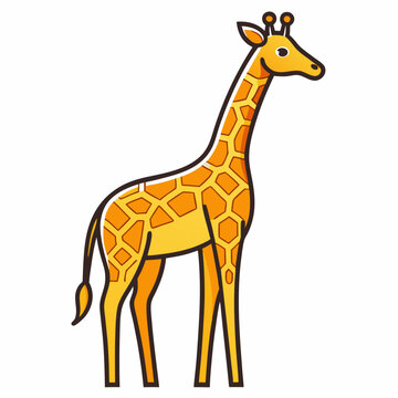 recommend clip art: Bold Line Art Giraffe on White Background