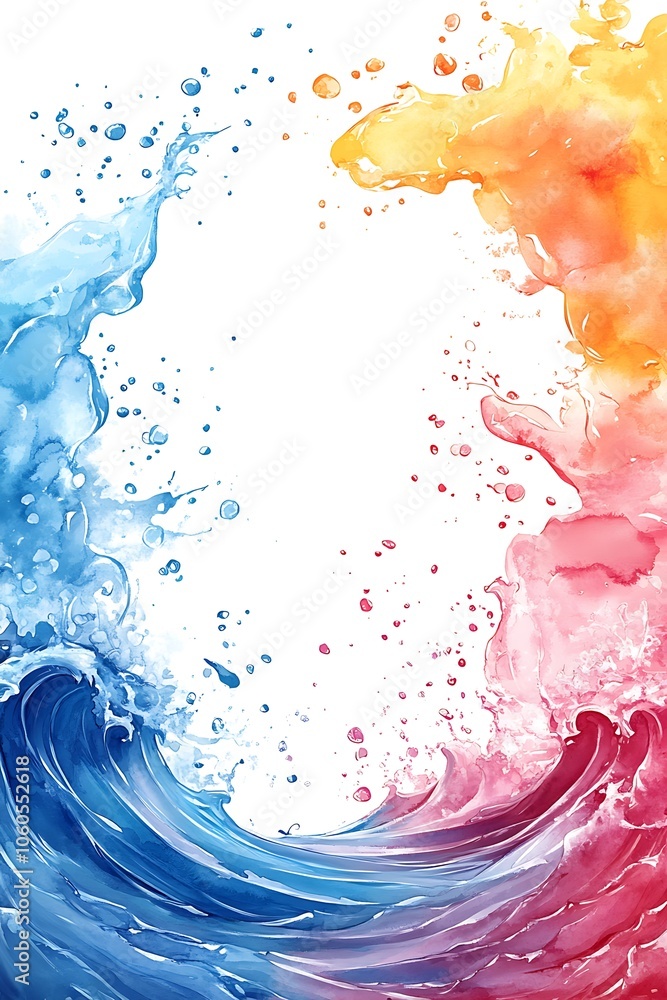 Aufkleber dynamic waves of color an artistic representation of movement and emotion in vibrant water splashing