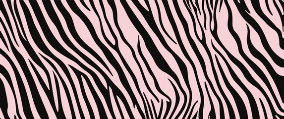 Fototapeta premium A trendy pink zebra print with geometric black and white stripes, perfect for staying on top of the latest fashion trends, black pink and white zebra pattern