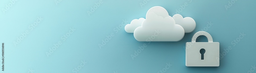 Poster a simple lock and a white cloud as security incident and event management (siem) integration with cl