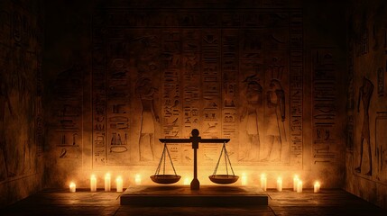 Anubis' Judgment: Scales in a Darkened Chamber