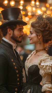 Period Drama Couple in Attire