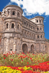 Ancient roman city gate at Trier in Rhineland-Palatinate, Germany