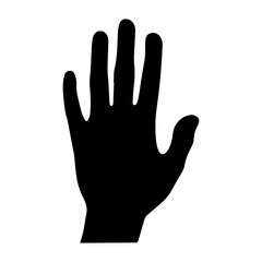 Hand black icon isolated human hand black silhouette vector
