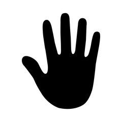 Hand icon isolated human hand black silhouette vector