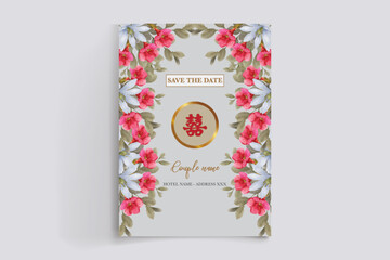 Obraz premium BRIDAL SHOWER FLORAL INVITATION TEMPLATE