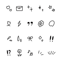 手描きの飾りイラスト　セット
