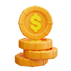 Coins 3d Render Icons
