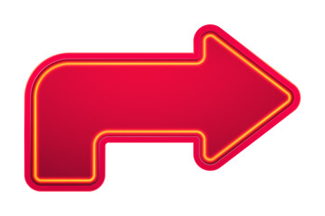 Turn right arrow sign in red color 