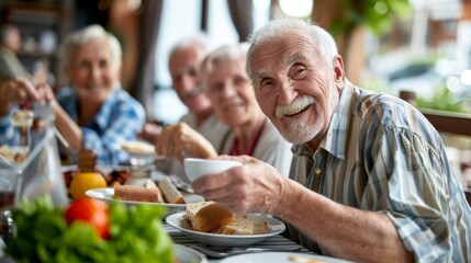 Happy senior people group having fun at pic nic barbecue garden diner - Food life style concept with mature friends cooking out at barbeque grill fest - Warm vivid filter with focus on left woman