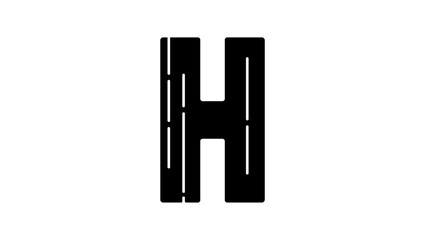 letter H like road, transport company emblem, emblem, black isolated silhouette