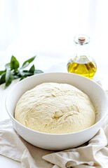 Bowl of Fresh Bread Dough	