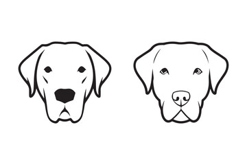 Labrador Retriever dog head vector illustration.