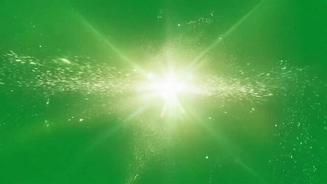 Shimmering screen Green Shine 4K animation light glistering sparkle beam bright glare radiance ray shiny sun sunlight glow glowing video celebration burst christmas abstract blur background collectio