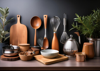 Kitchen wooden utensils