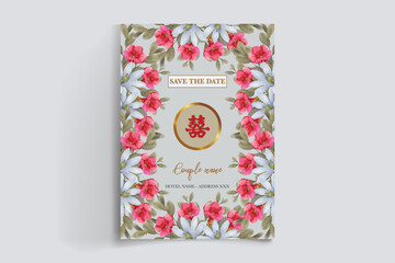 Obraz premium BRIDAL SHOWER FLORAL INVITATION TEMPLATE
