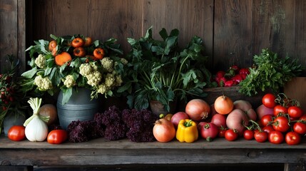 A lively farmer's market showcases an array of fresh produce, featuring vibrant oranges, greens, and reds, inviting shoppers to explore the seasonal offerings and local flavors.