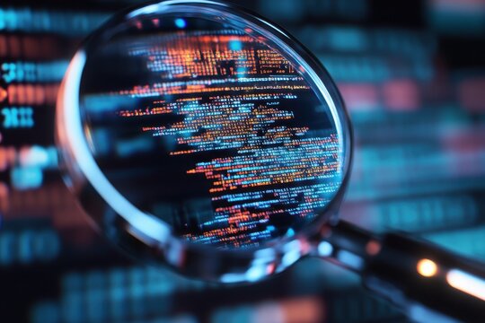 Magnified View of Data on Computer Screen	
