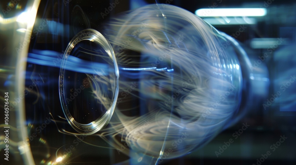 Poster a wind tunnel demonstration allowing guests to see the effects of air flow on different objects.