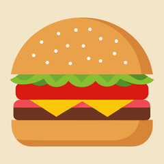 hamburger on a white