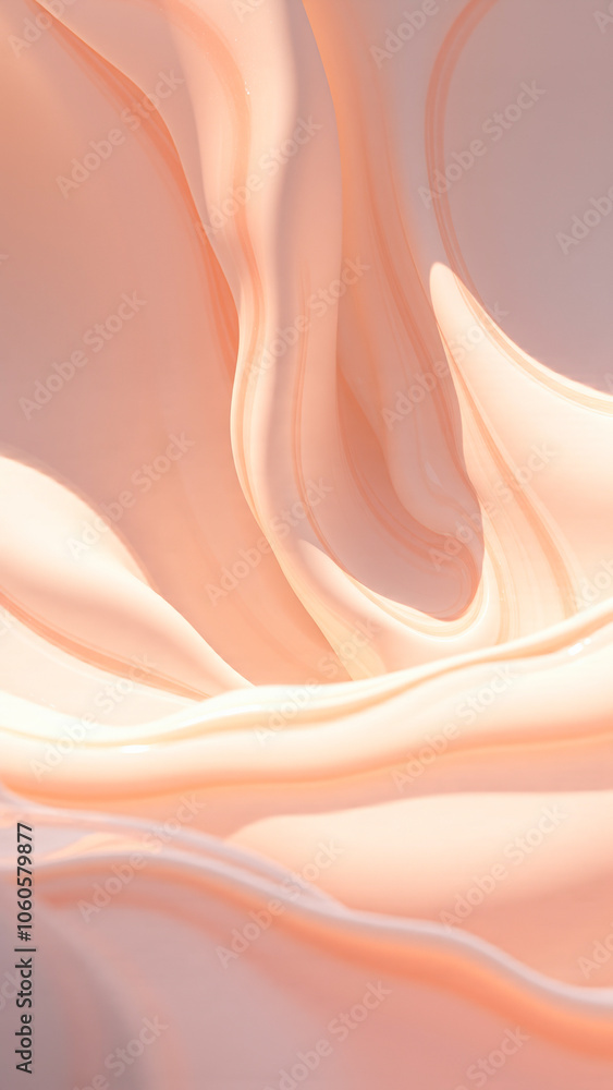 Poster abstract peach-colored background with flowing lines