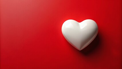 Heart Symbol on Red Background, Love and Affection Concept for Valentine's Day, Romantic Decor, Emotional Graphics, Heartfelt Imagery, Passionate Design, Love Themes, Bright Colors